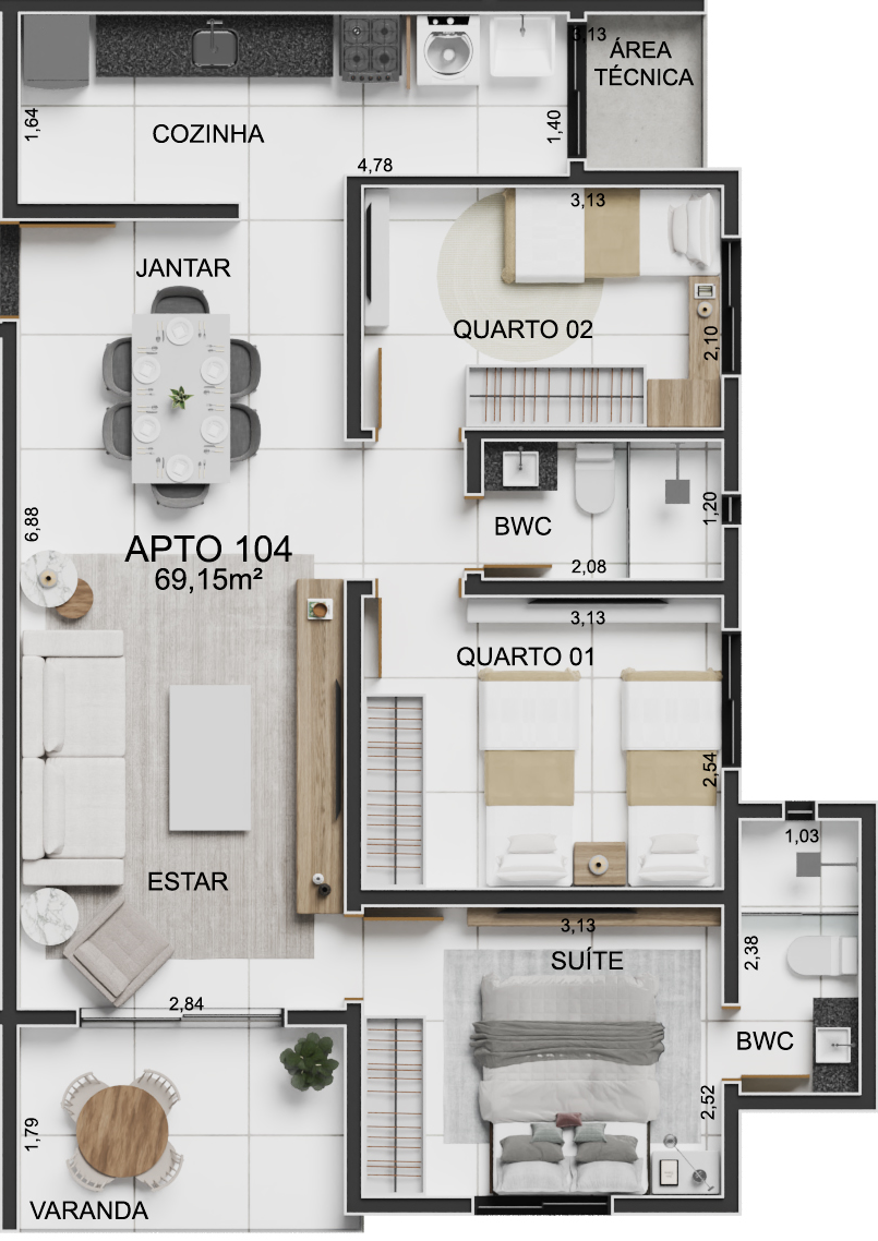 Apartamento à venda em Ponta de Campina, Cabedelo, foto 15