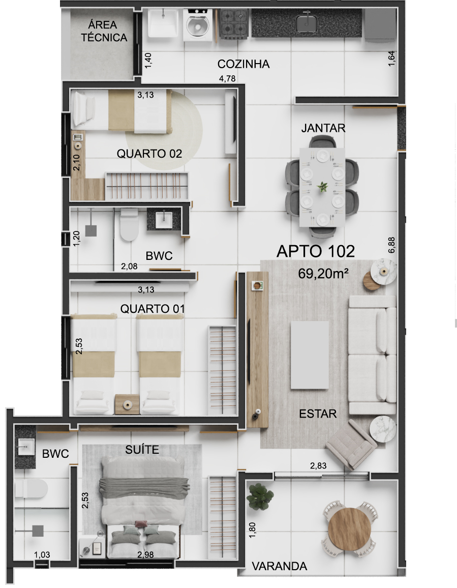 Apartamento à venda em Ponta de Campina, Cabedelo, foto 16