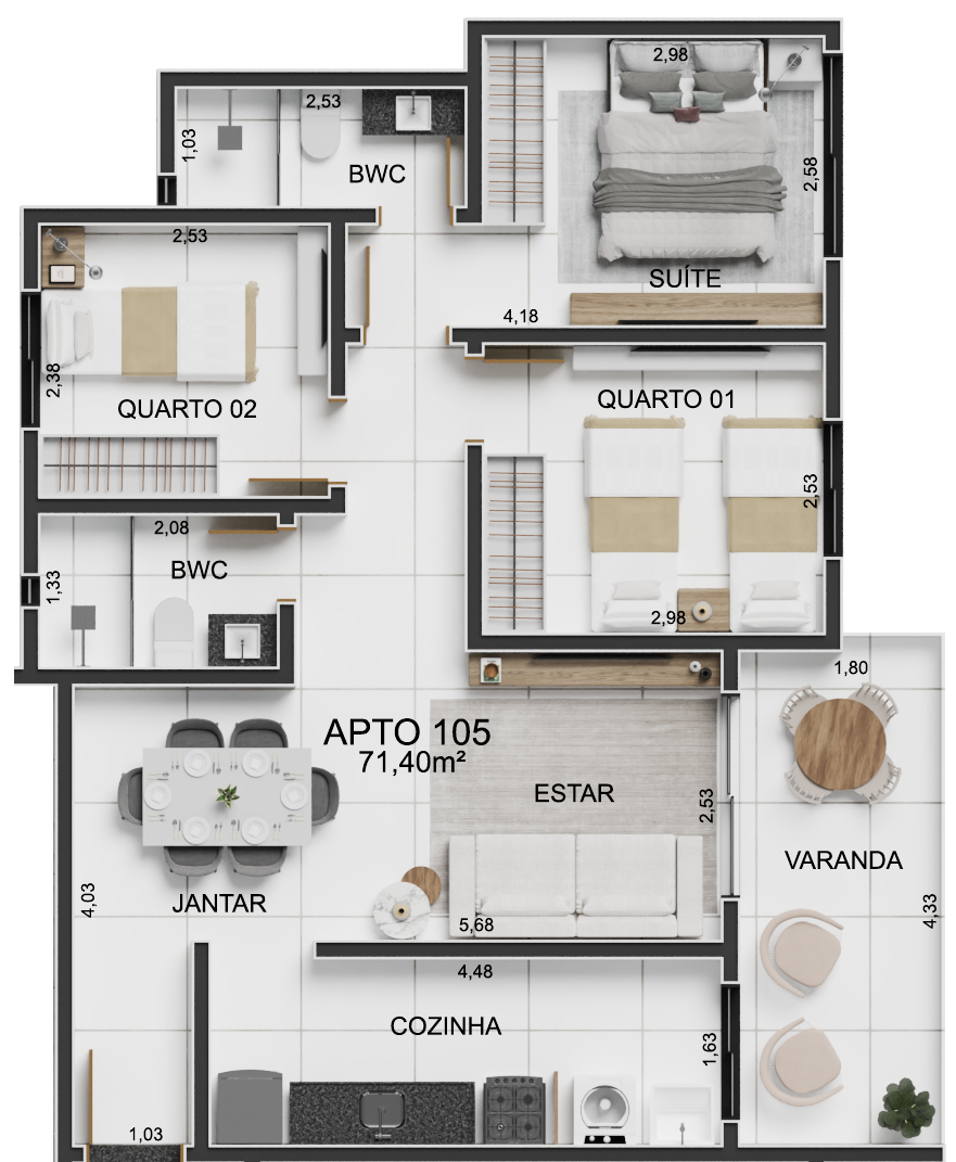 Apartamento à venda em Ponta de Campina, Cabedelo, foto 17